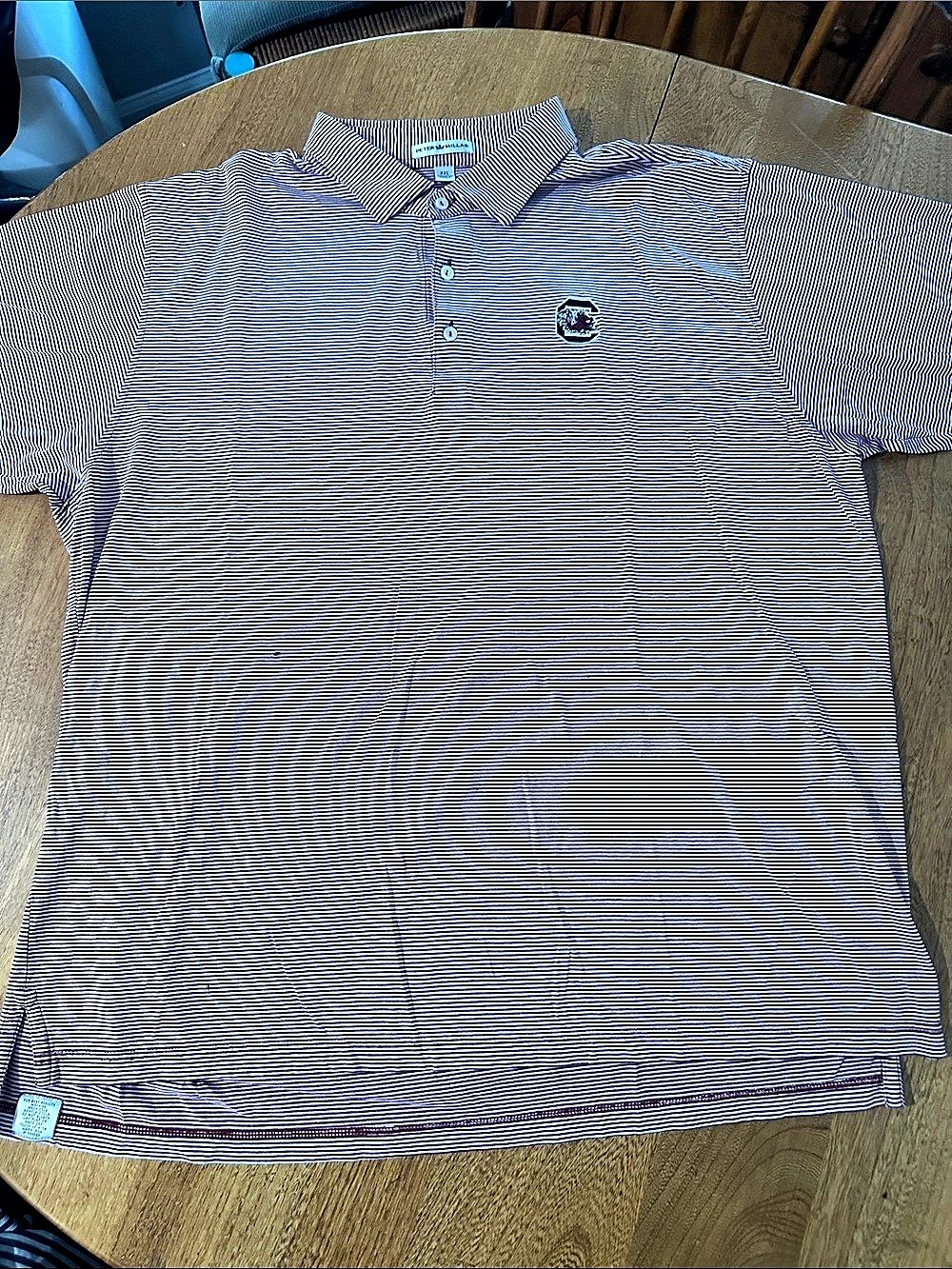Peter Millar South Carolina Gamecocks Tiebreaker Performance Jersey Stripe Polo